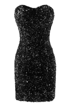 Vestido de festa justo azul royal com lantejoulas