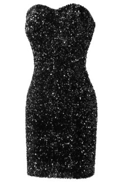 Vestido de festa justo azul royal com lantejoulas