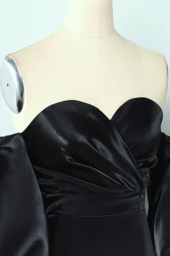 Vestido de festa preto sem ombro