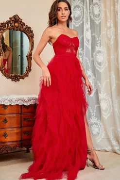 Vestido de Festa Preto Sem Alças A Line