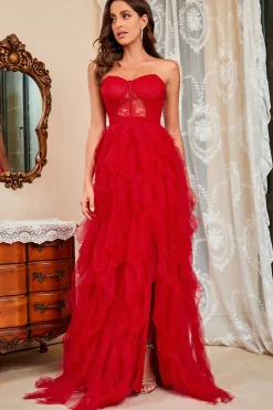 Vestido de Festa Preto Sem Alças A Line