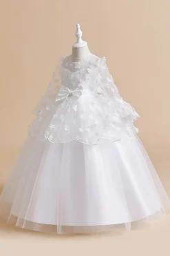 Vestido de festa rosa Tulle Girl com Appliques