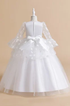 Vestido de festa rosa Tulle Girl com Appliques