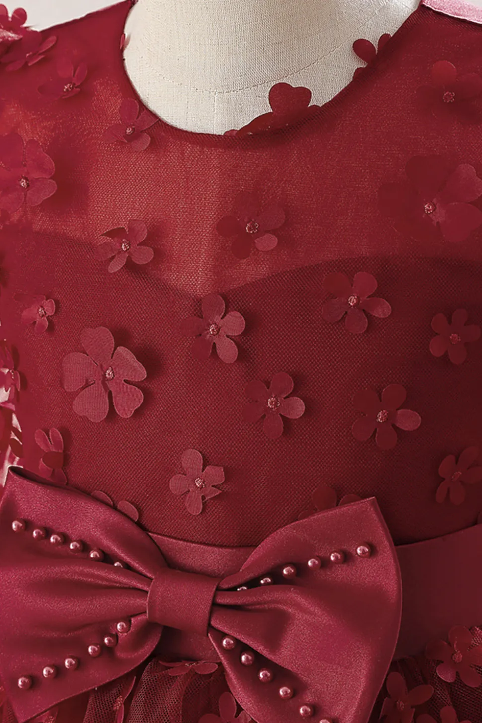 Vestido de festa rosa Tulle Girl com Appliques