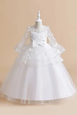 Vestido de festa rosa Tulle Girl com Appliques