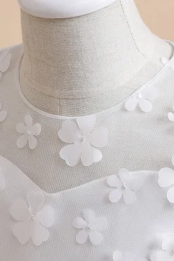 Vestido de festa rosa Tulle Girl com Appliques