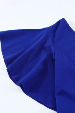 Vestido de festa simples vermelho com mangas de boné