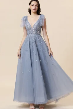 Vestido de Festa Tule Azul