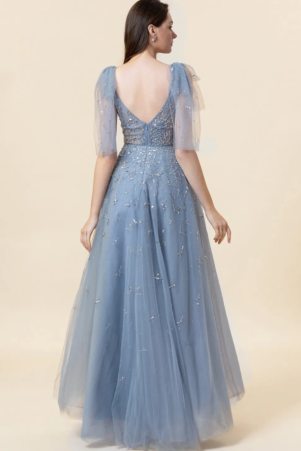 Vestido de Festa Tule Azul