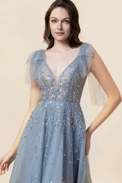 Vestido de Festa Tule Azul