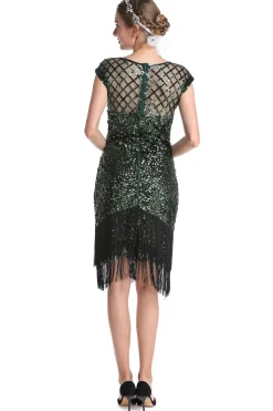 Vestido de flapper de lantejoulas cor-de-rosa Gatsby 1920