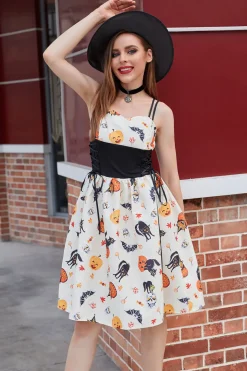 Vestido de Halloween de abóbora branca 2021