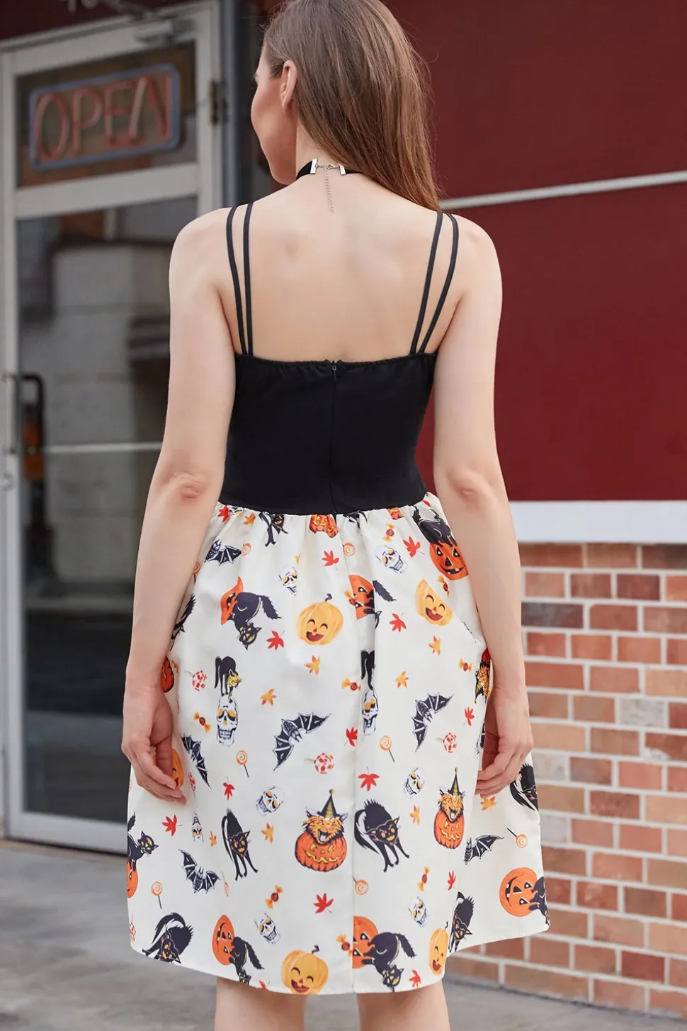 Vestido de Halloween de abóbora branca 2021