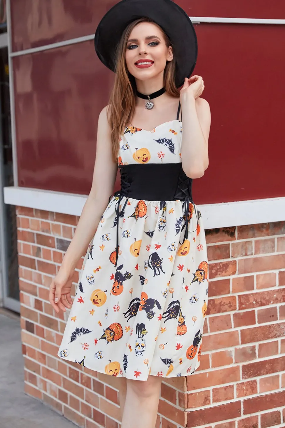 Vestido de Halloween de abóbora branca 2021