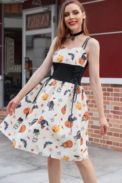 Vestido de Halloween de abóbora branca 2021