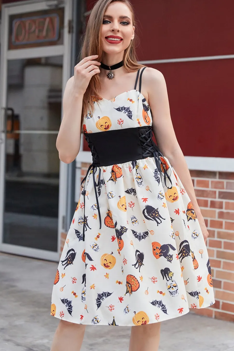 Vestido de Halloween de abóbora branca 2021