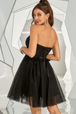 Vestido de homecoming de namorado preto
