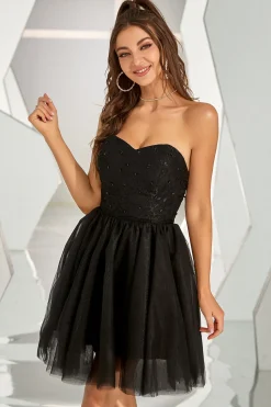 Vestido de homecoming de namorado preto