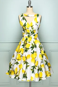 Vestido de limão dos anos 50