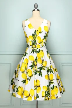 Vestido de limão dos anos 50