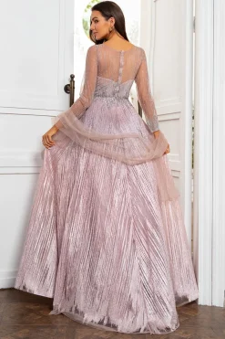 Vestido de mãe de ouro v luxuoso v com missangas