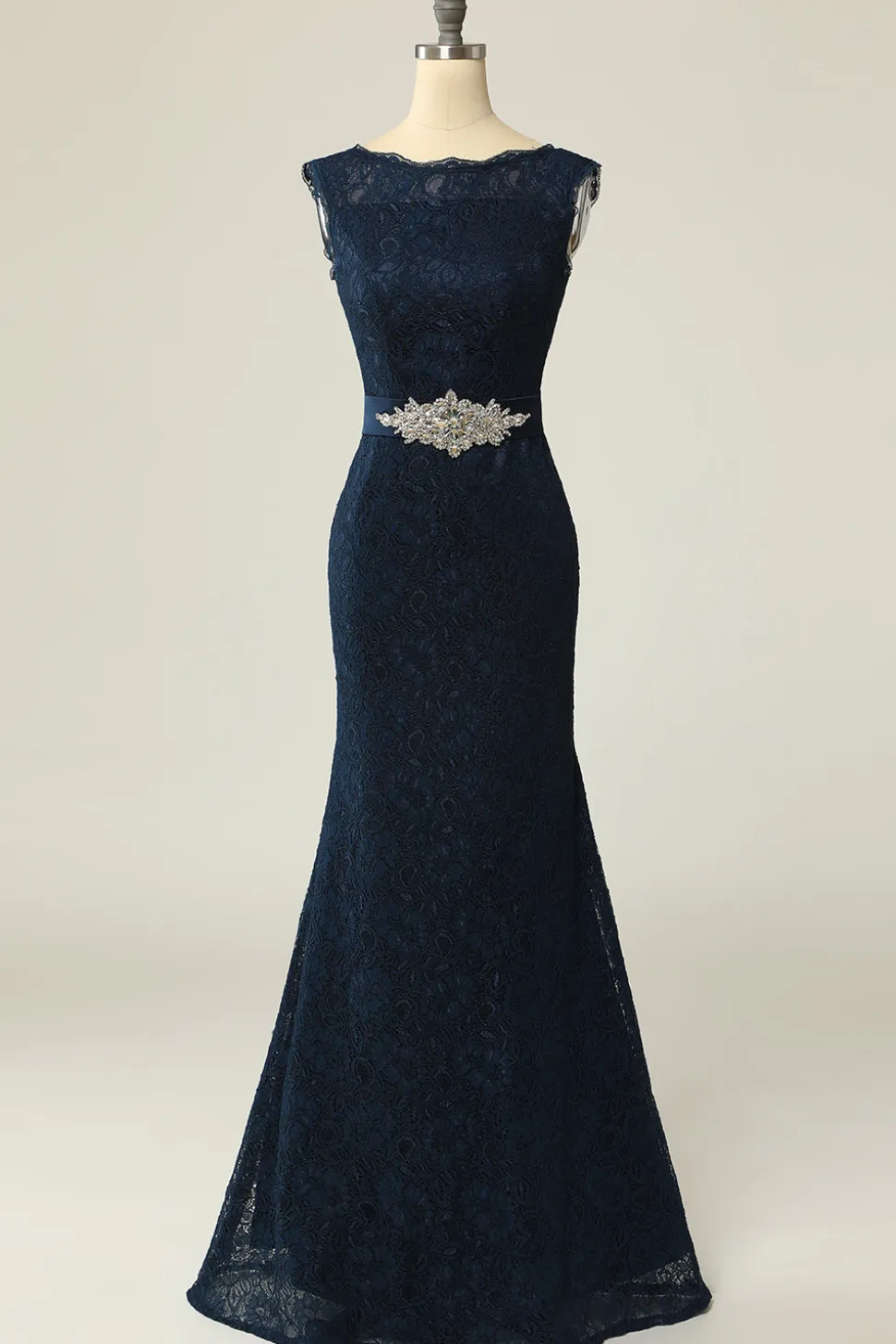 Vestido de mãe de renda da marinha