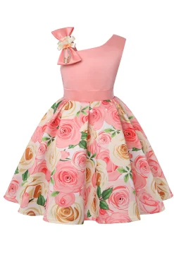 Vestido de Menina Floral Roxo Sem Mangas