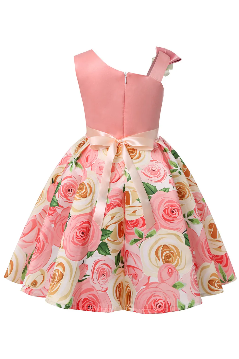 Vestido de Menina Floral Roxo Sem Mangas