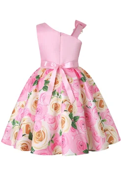 Vestido de Menina Floral Roxo Sem Mangas
