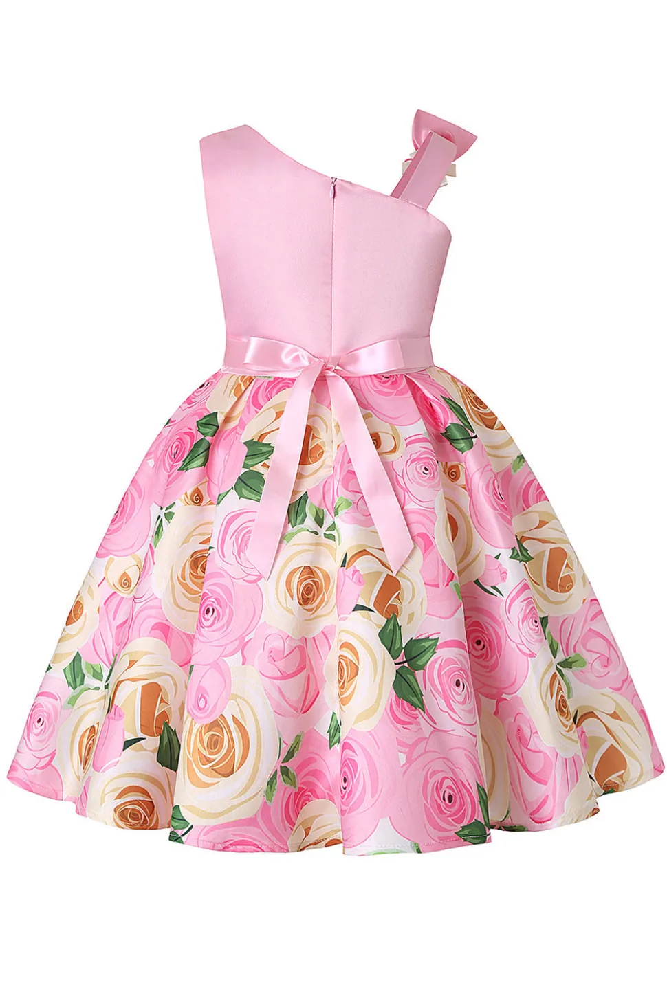 Vestido de Menina Floral Roxo Sem Mangas