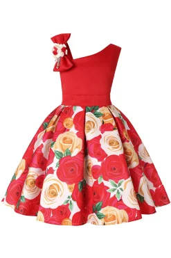 Vestido de Menina Floral Roxo Sem Mangas