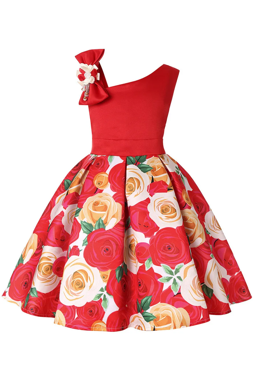 Vestido de Menina Floral Roxo Sem Mangas