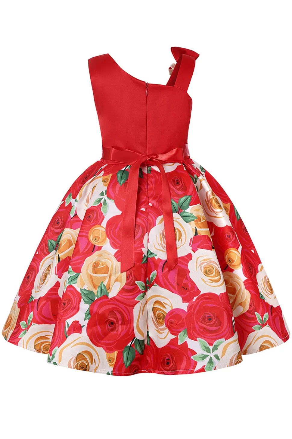 Vestido de Menina Floral Roxo Sem Mangas