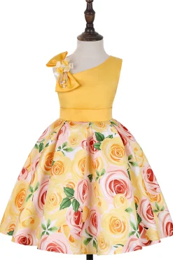 Vestido de Menina Floral Roxo Sem Mangas