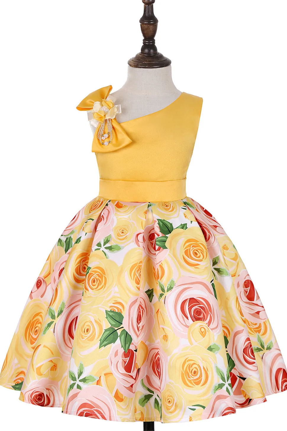 Vestido de Menina Floral Roxo Sem Mangas