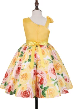 Vestido de Menina Floral Roxo Sem Mangas