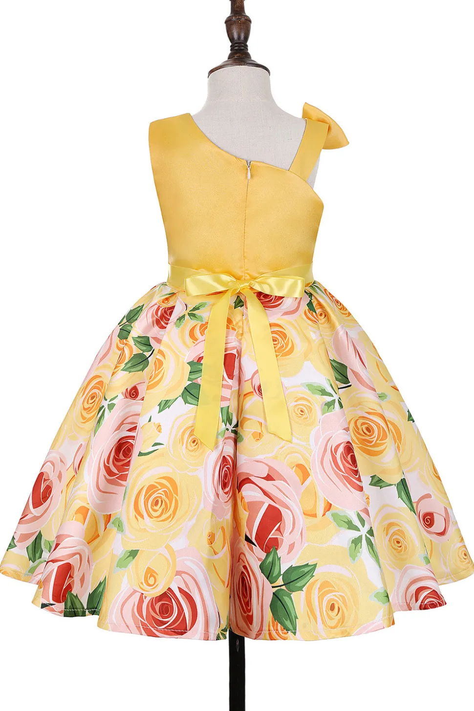 Vestido de Menina Floral Roxo Sem Mangas