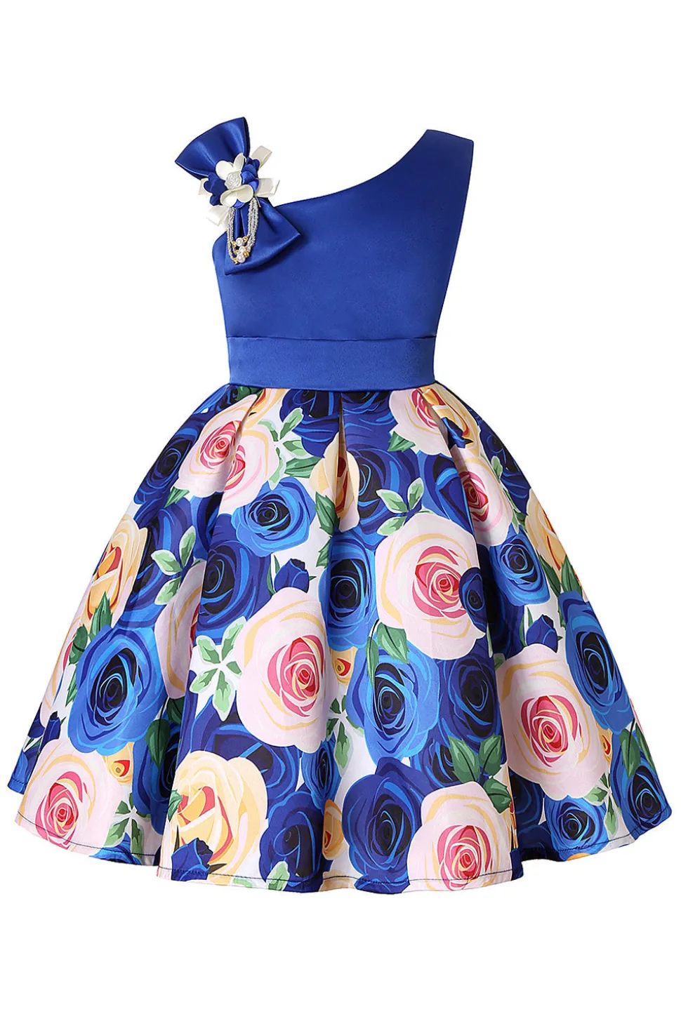 Vestido de Menina Floral Roxo Sem Mangas