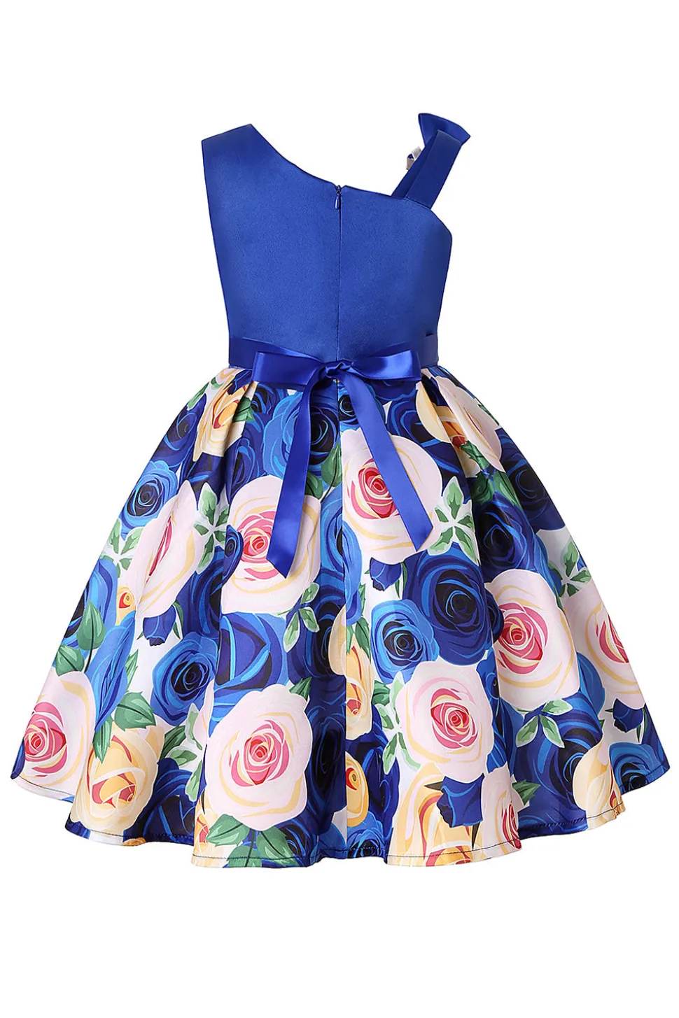 Vestido de Menina Floral Roxo Sem Mangas