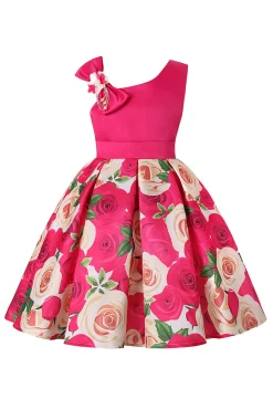 Vestido de Menina Floral Roxo Sem Mangas