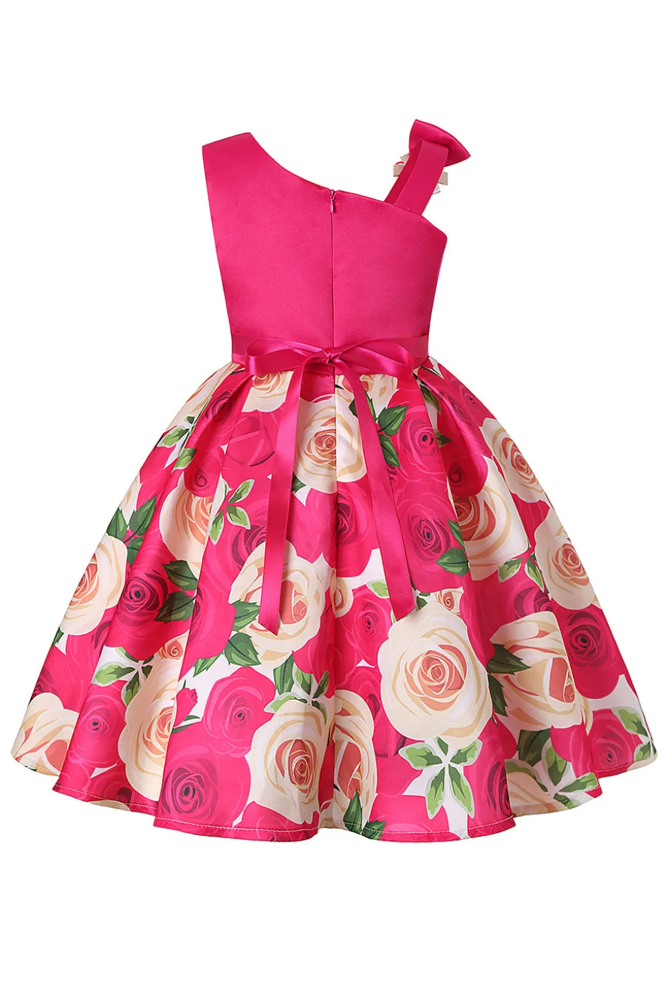 Vestido de Menina Floral Roxo Sem Mangas