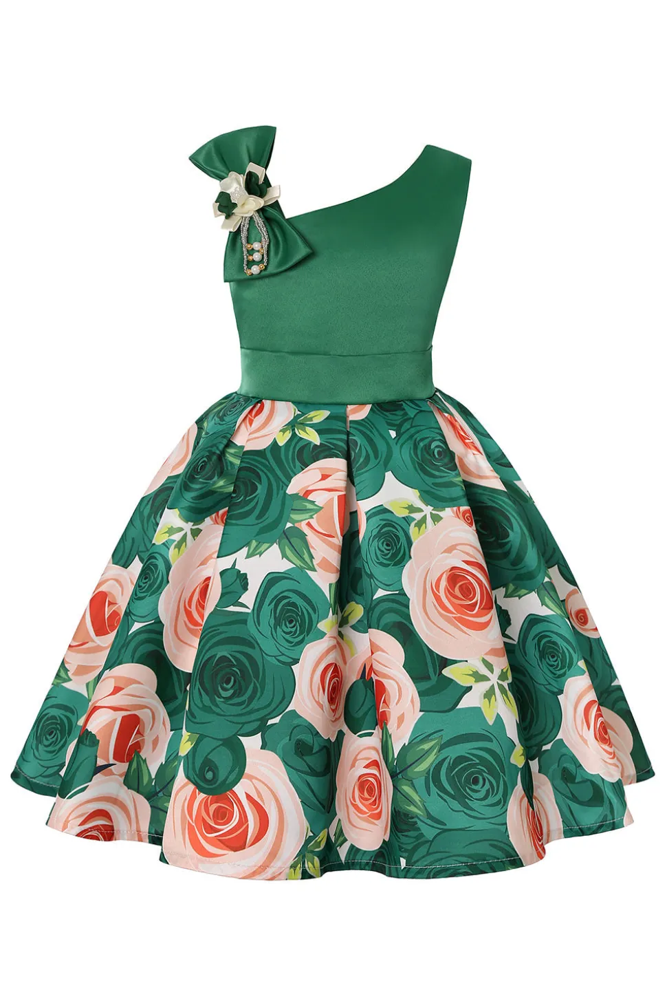 Vestido de Menina Floral Roxo Sem Mangas