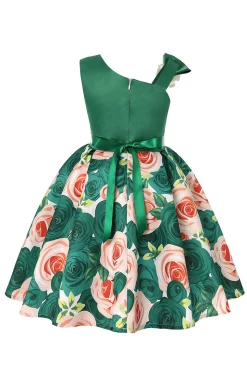 Vestido de Menina Floral Roxo Sem Mangas