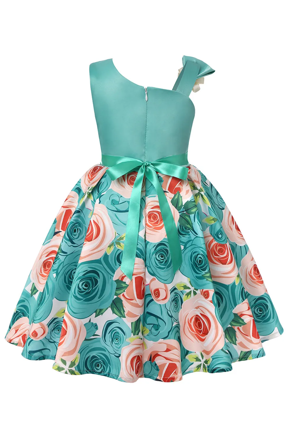 Vestido de Menina Floral Roxo Sem Mangas