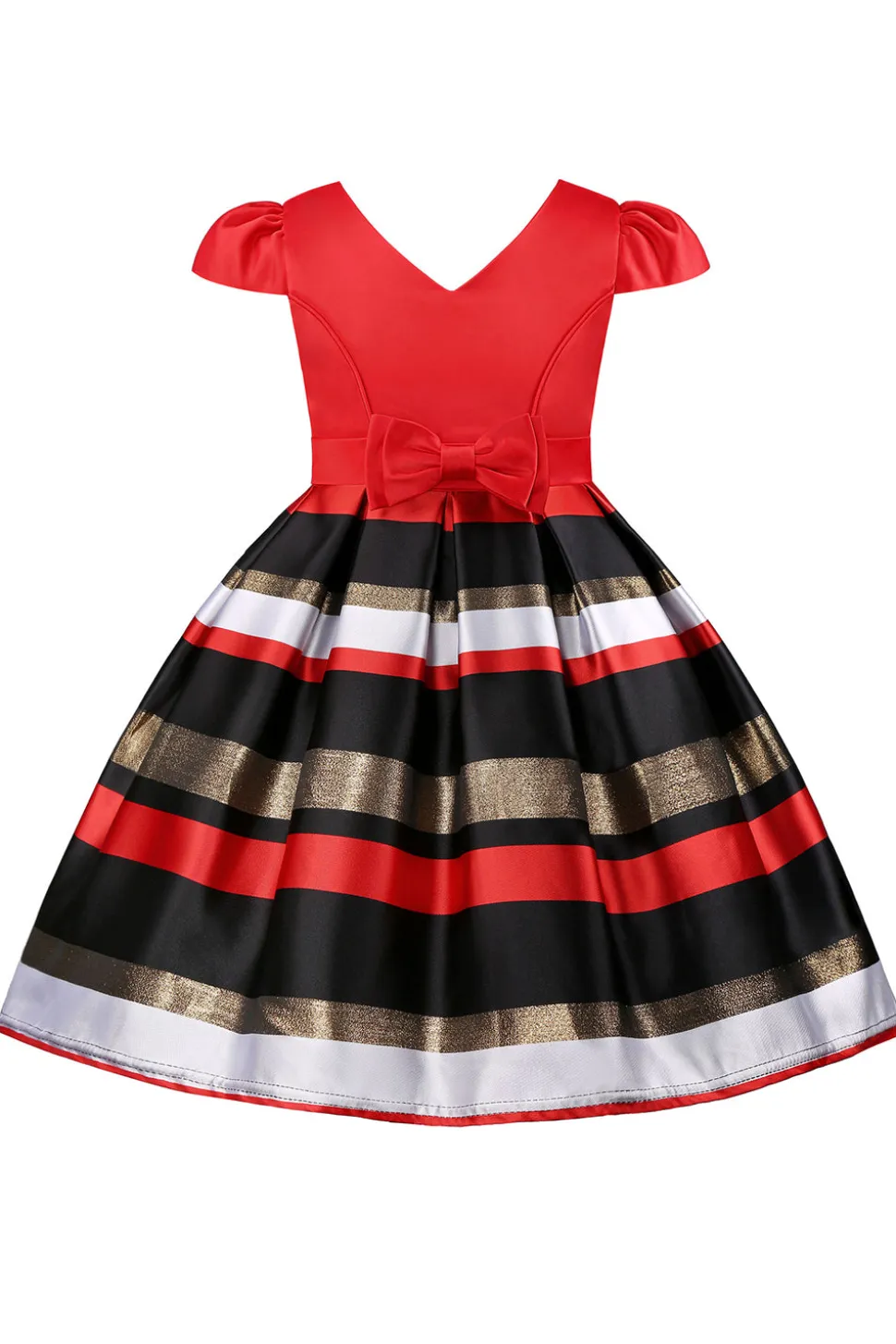 Vestido de Menina Vermelho Gola em V