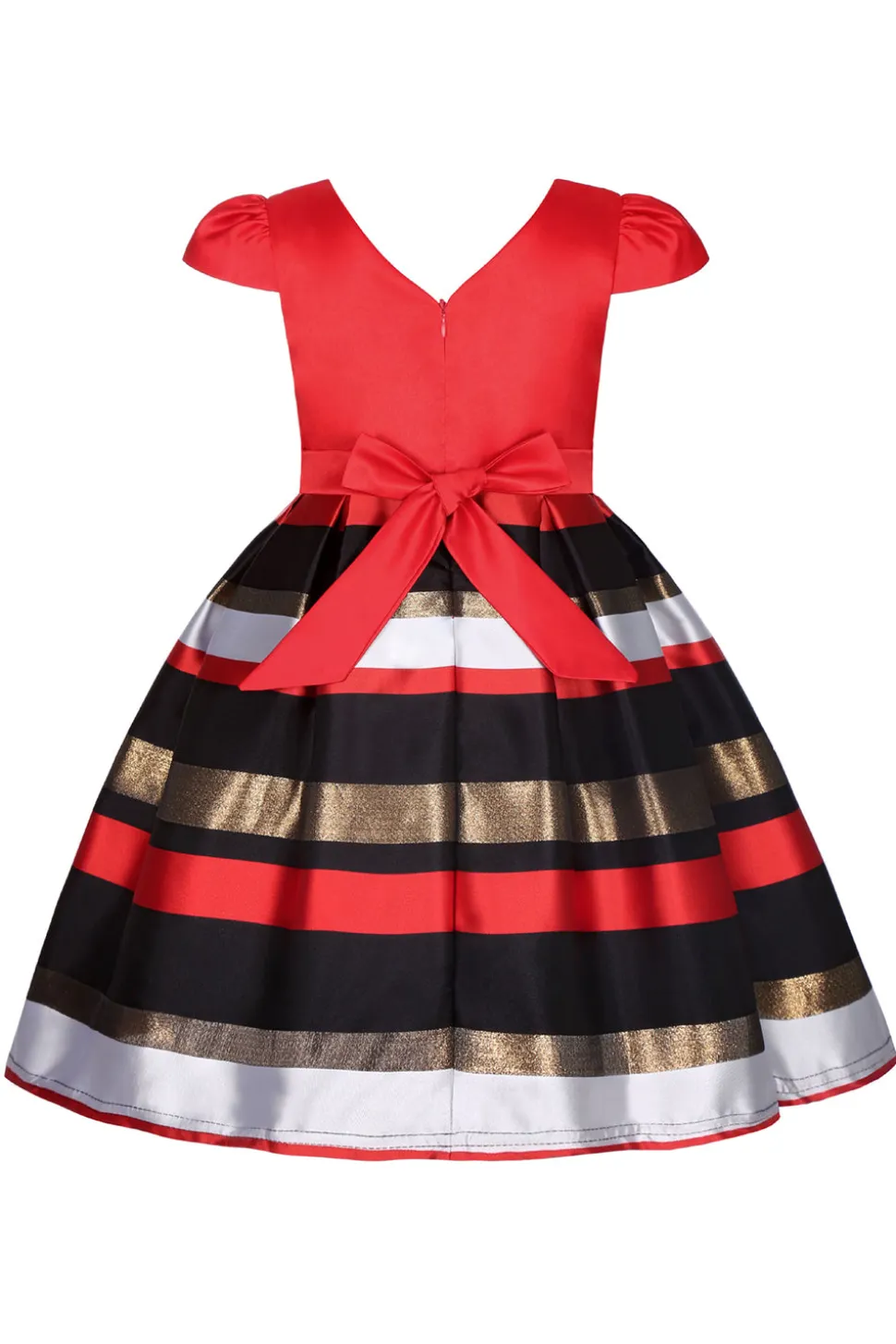 Vestido de Menina Vermelho Gola em V