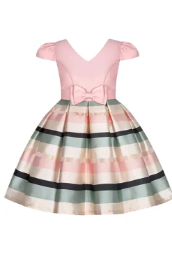 Vestido de Menina Vermelho Gola em V