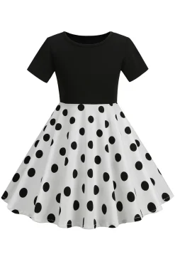 Vestido de Meninas Brancas Com Mangas Curtas