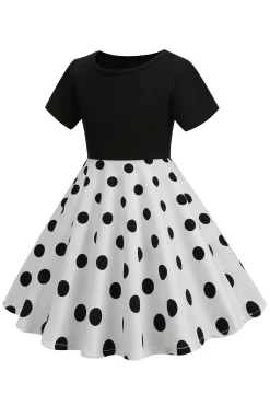 Vestido de Meninas Brancas Com Mangas Curtas