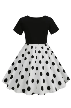 Vestido de Meninas Brancas Com Mangas Curtas